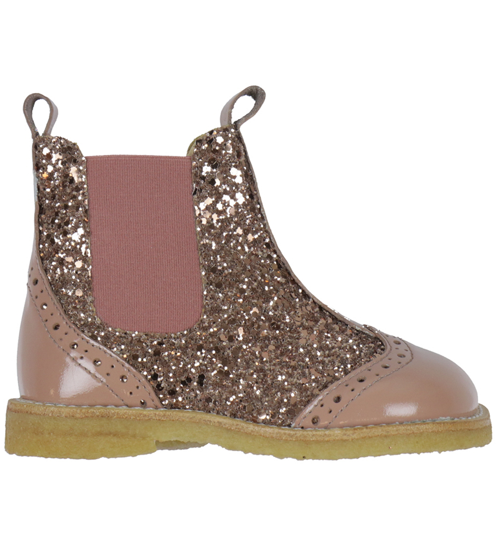 Angulus Kängor - Chelsea - Clay/Rosa m. Glitter