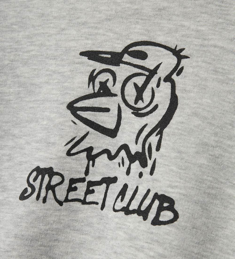 Sweat à Capuche LMTD - NlmByc - Light Grey Melange av. Imprimé