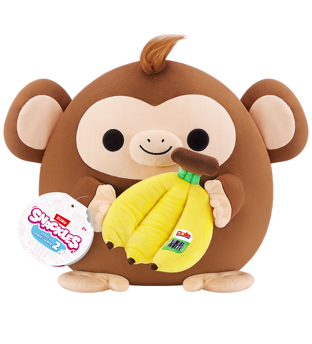 Snackles Soft Toy - 35 cm - Monkey Riko w. Bananas