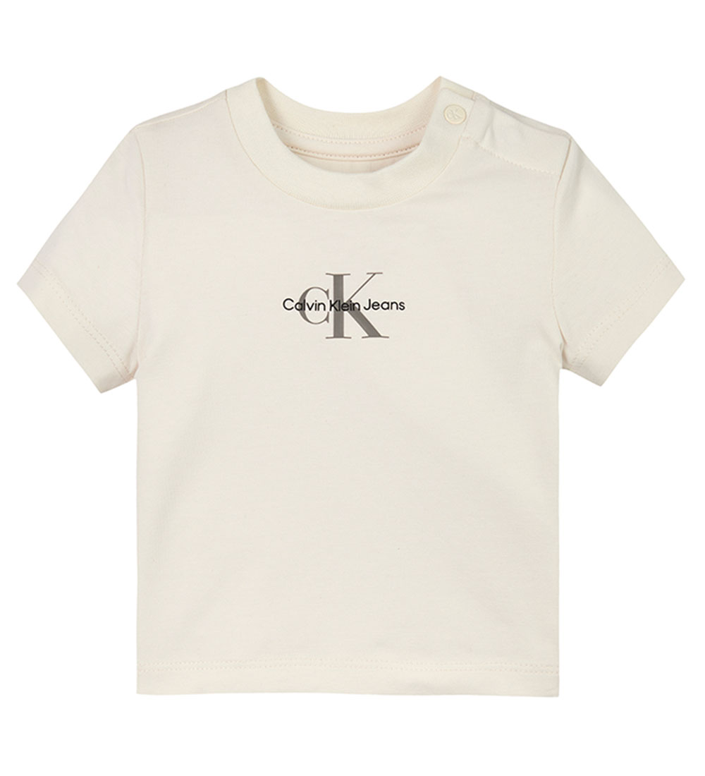 Calvin Klein Shorts/T-Shirt - Monogramm-Logo - Tofu White