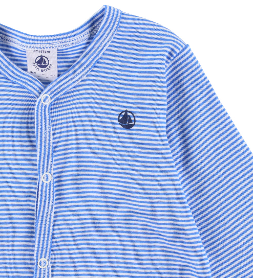 Petit Bateau Nightsuit w. Feet - Delphinium/Marshmallow