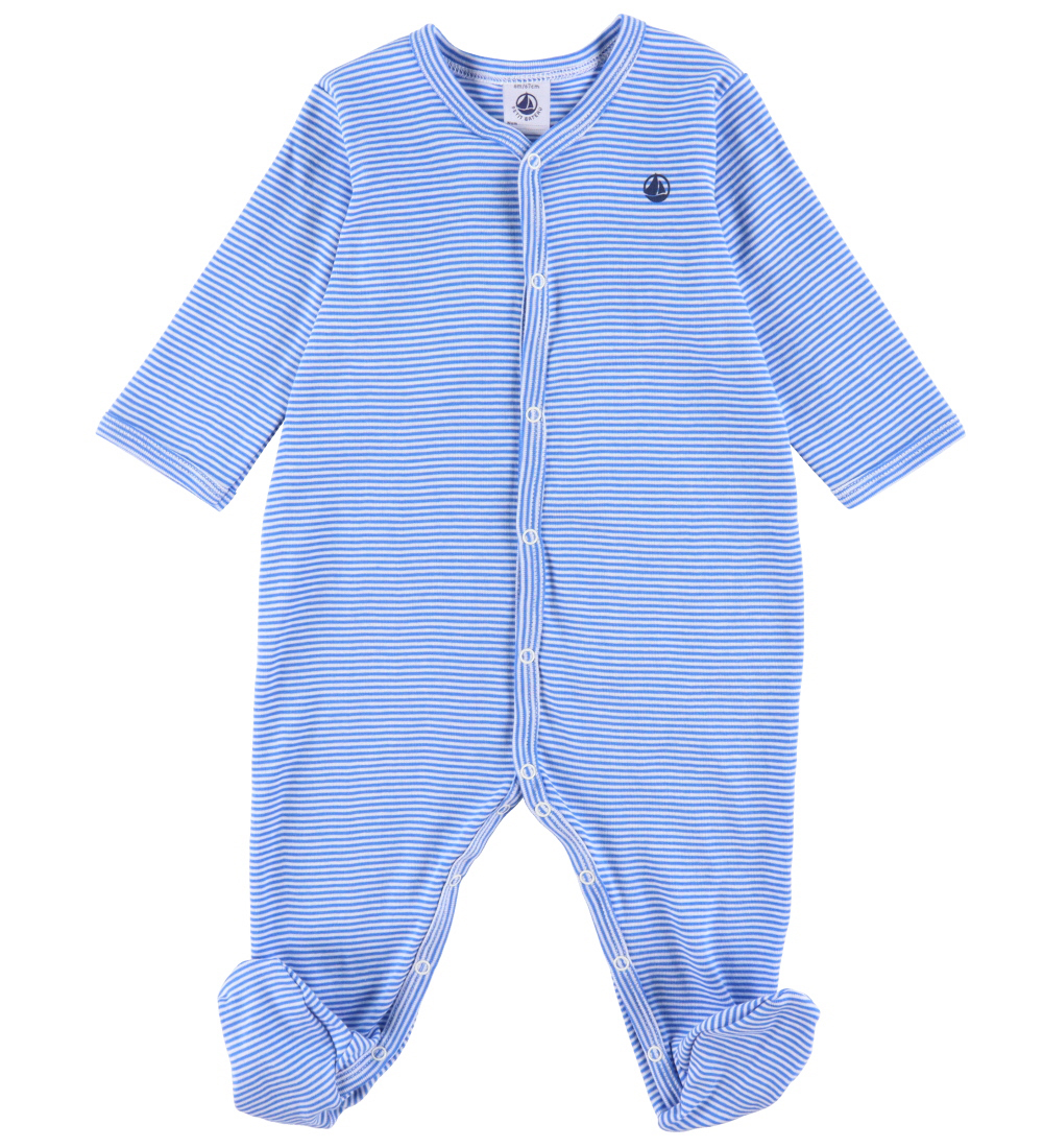 Petit Bateau Nightsuit w. Feet - Delphinium/Marshmallow