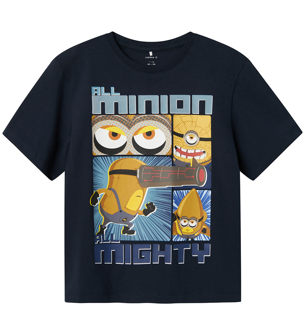 Name It T-Shirt - Minions - NkmOby - Dark Sapphire m. Print