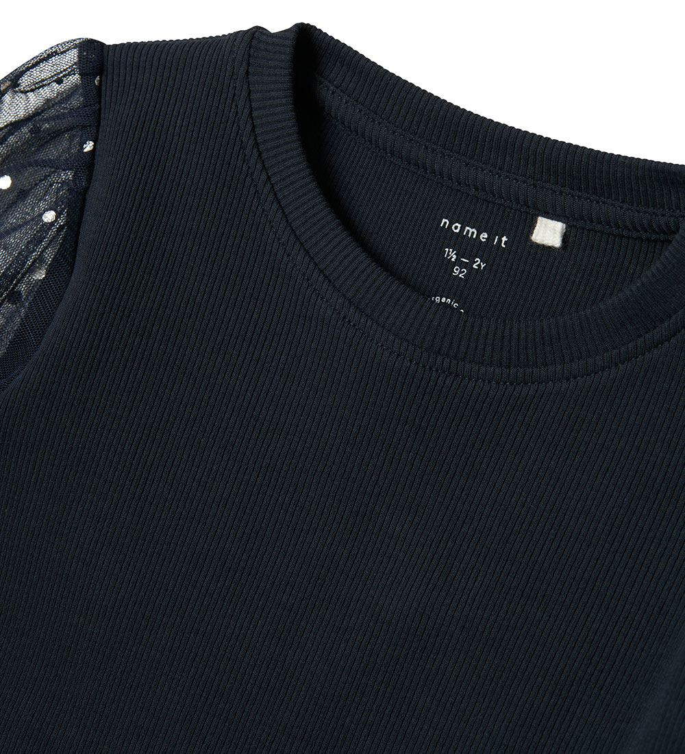 Name It T-shirt - NmfRaya - Dark Sapphire w. Dots