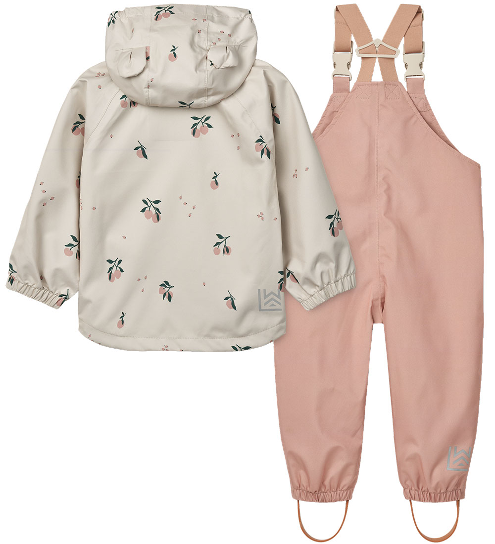 Liewood Rainwear w. Suspenders - Manu - Peach/Sea Shell