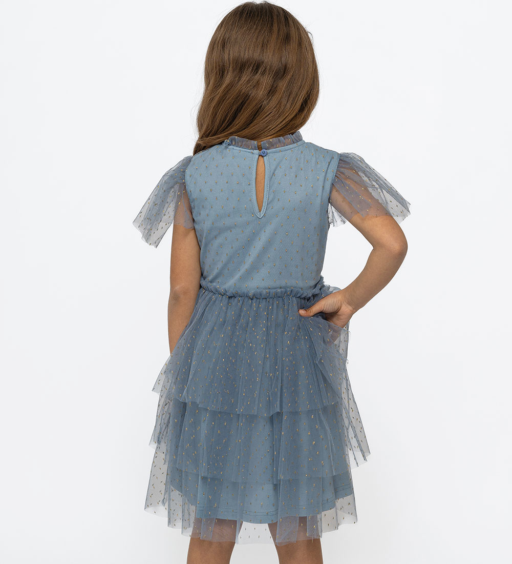 The New Dress - TnNarice - Ashley Blue/Gold w. Gold Dots