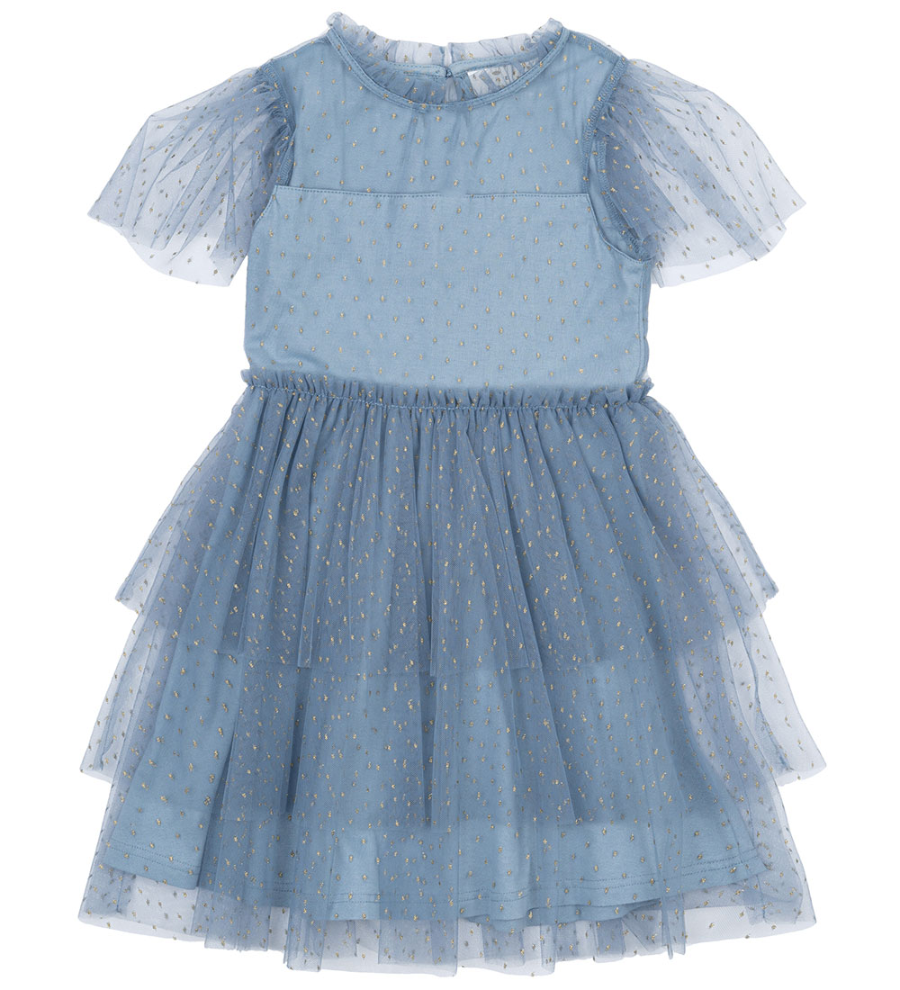 The New Dress - TnNarice - Ashley Blue/Gold w. Gold Dots