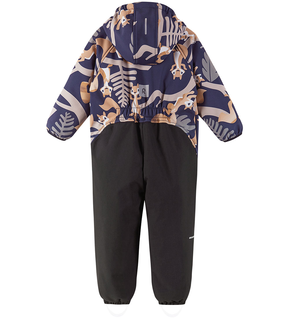 Reima Softshell Suit w. Fleece Lining - Mjosa - Navy w. Print
