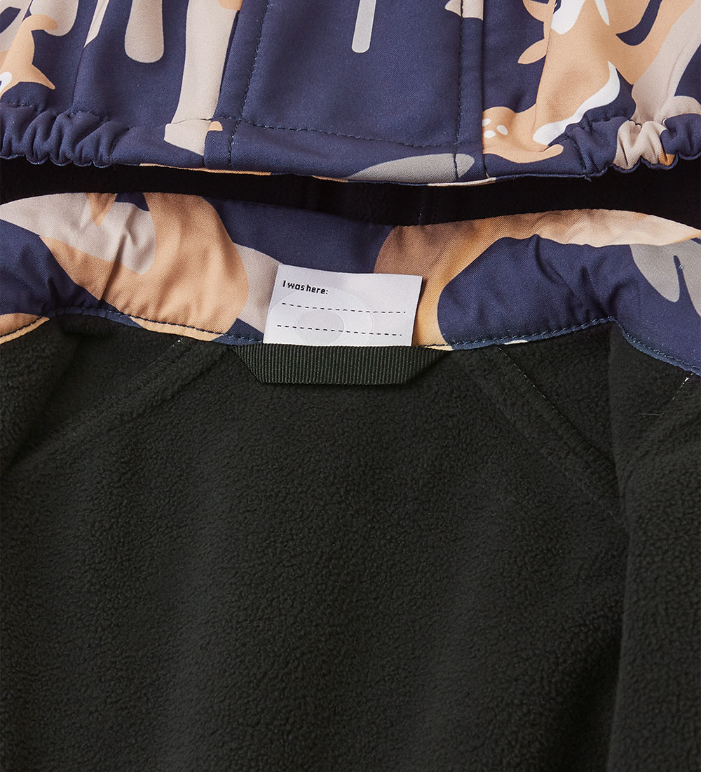Reima Softshell Suit w. Fleece Lining - Mjosa - Navy w. Print