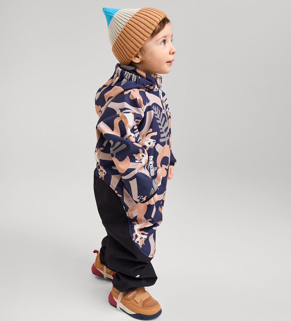 Reima Softshell Suit w. Fleece Lining - Mjosa - Navy w. Print
