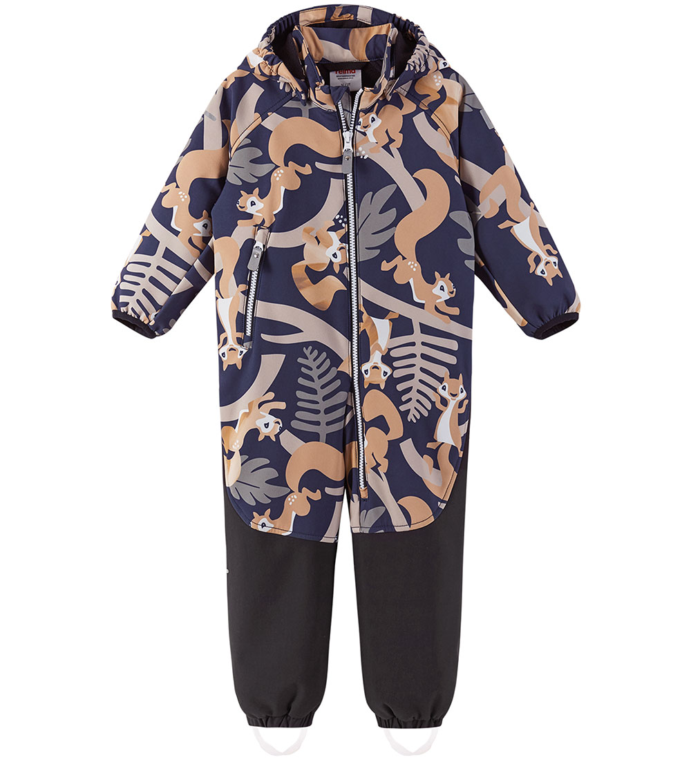 Reima Softshell Suit w. Fleece Lining - Mjosa - Navy w. Print