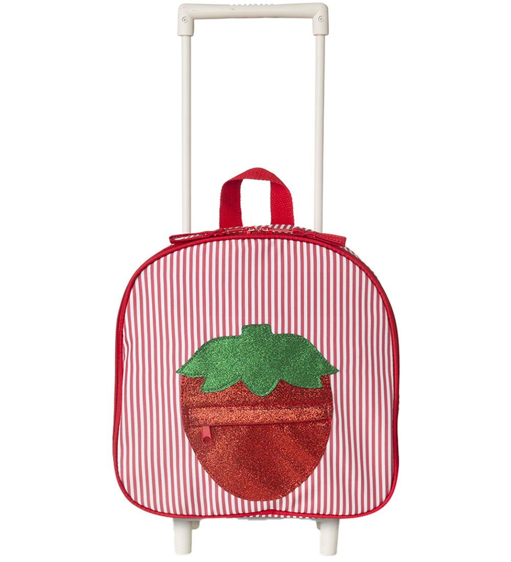 That's Mine Suitcase - Tris - Red/White Striped w. Strawberry