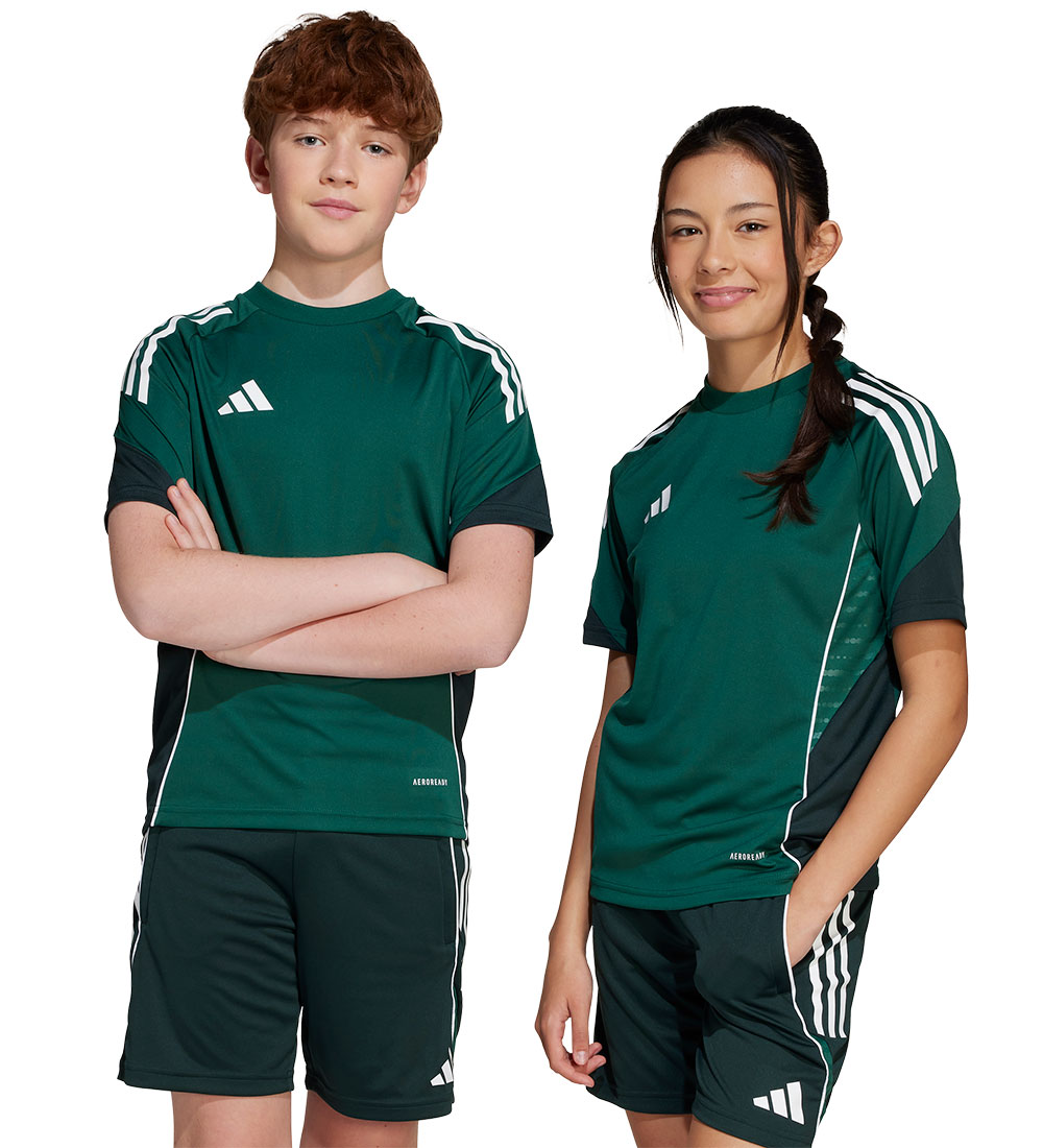 adidas Performance T-Shirt - Tiro25C - Donkergroen/Schaliegroen