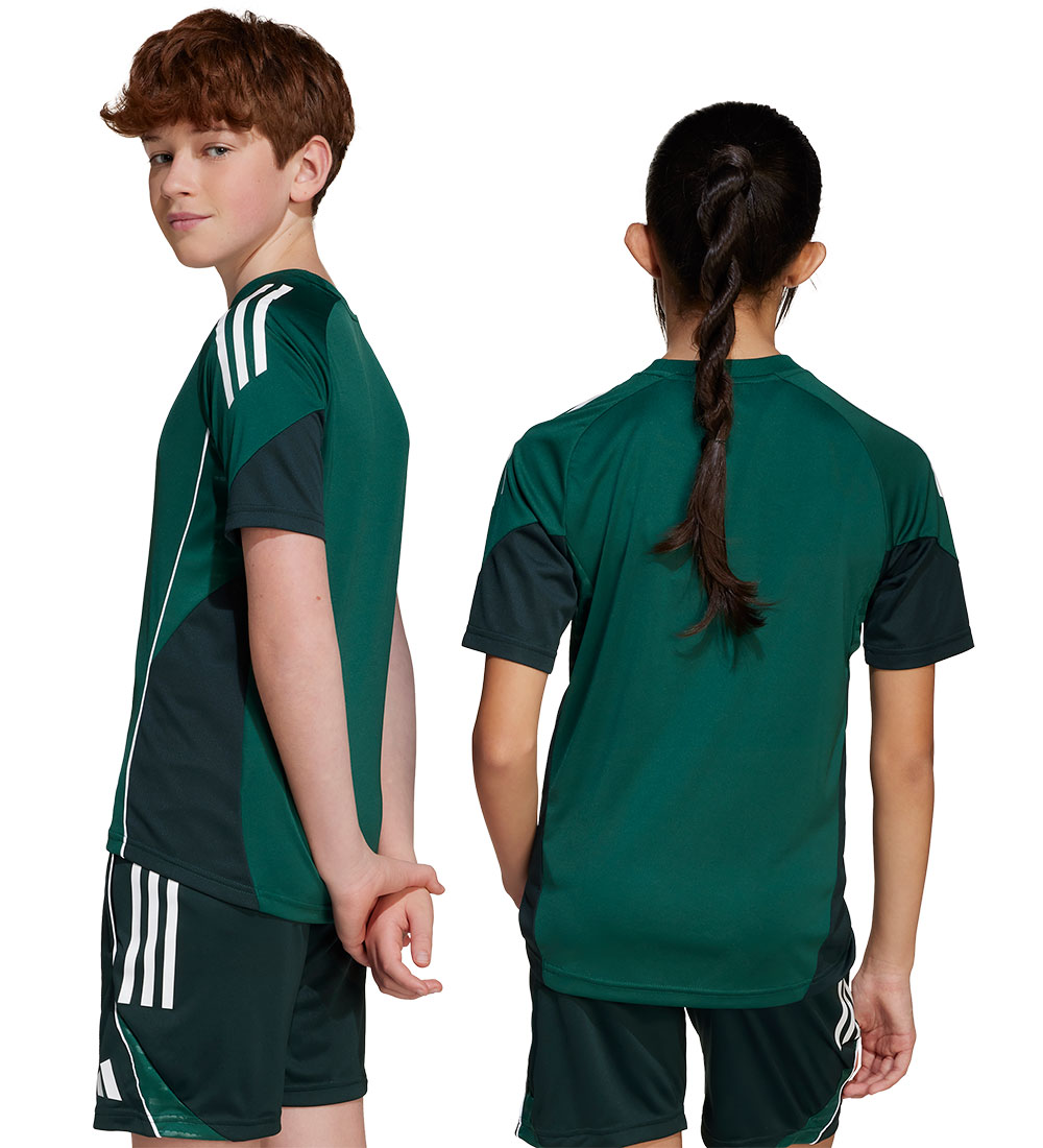 adidas Performance T-Shirt - Tiro25C - Donkergroen/Schaliegroen