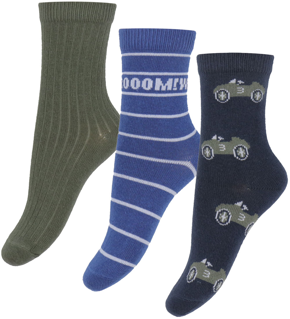 Name It Socken - 3er-Pack - NmmBuster - Dusty Olive/Navy Blazer/