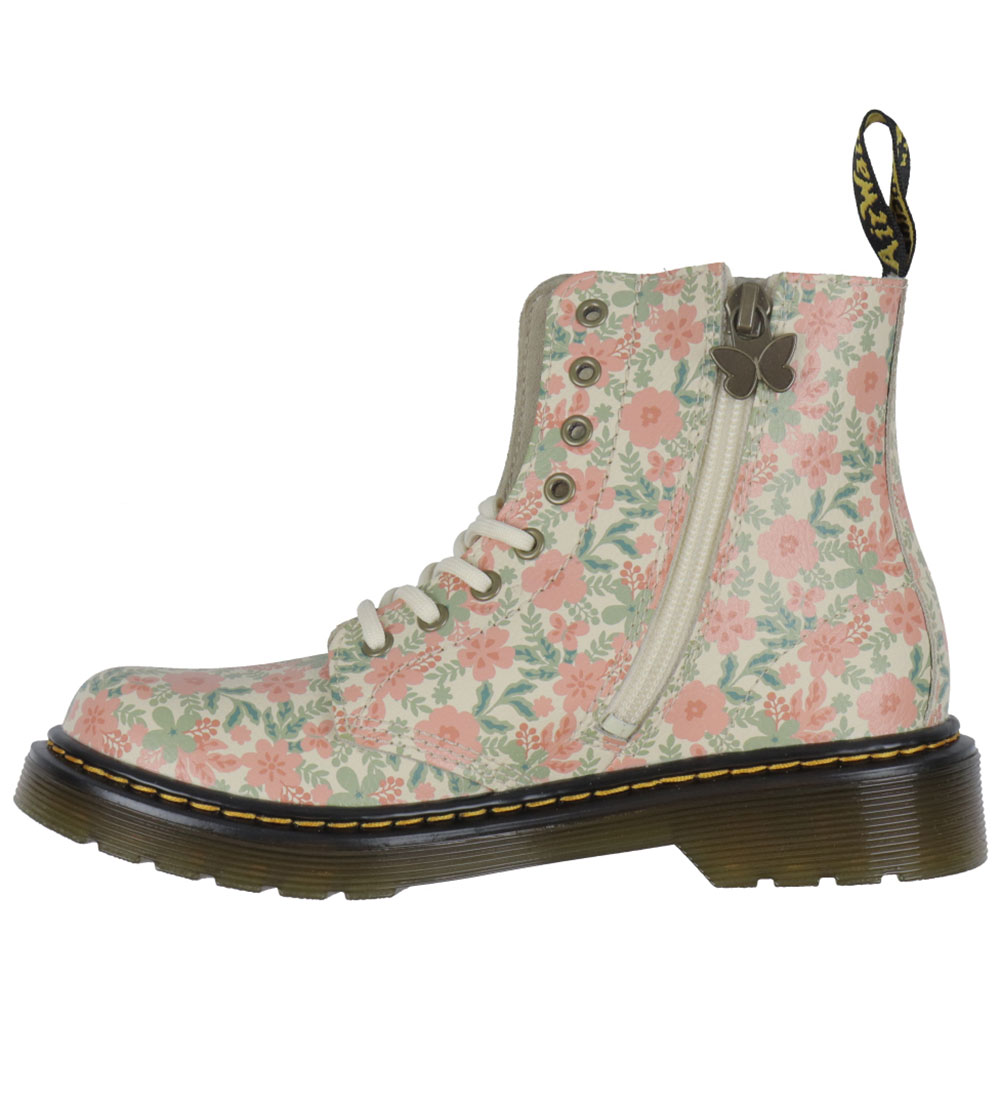 Dr. Martens Boots - 1460 Pascal - Cloud Cream w. Flowers