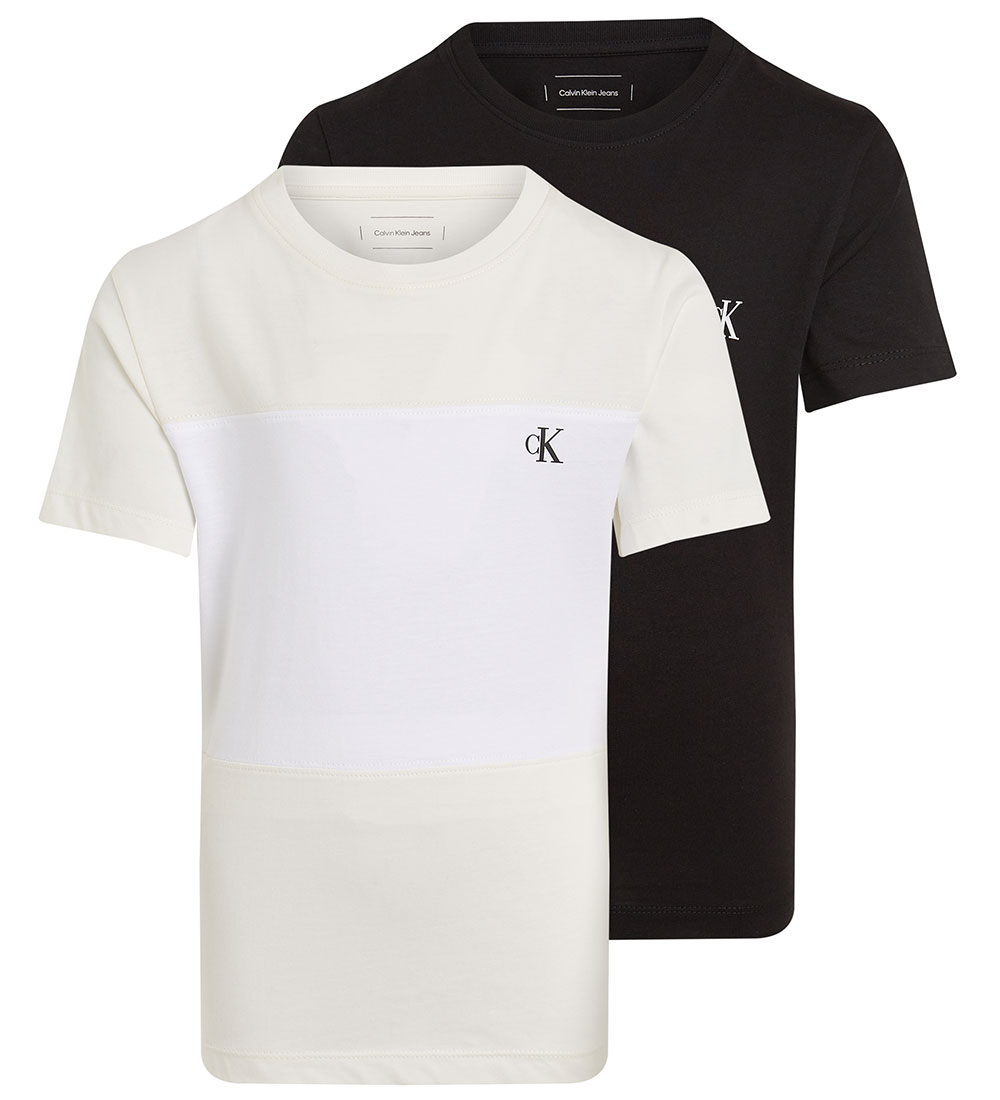 T-Shirt Calvin Klein - 2 Pack - Bloc de couleurs - Black/Tofu Co