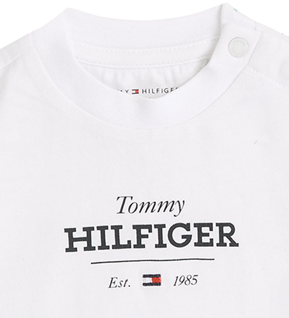 Tommy Hilfiger T-shirt - Monotyp 1985 Logo - Vit