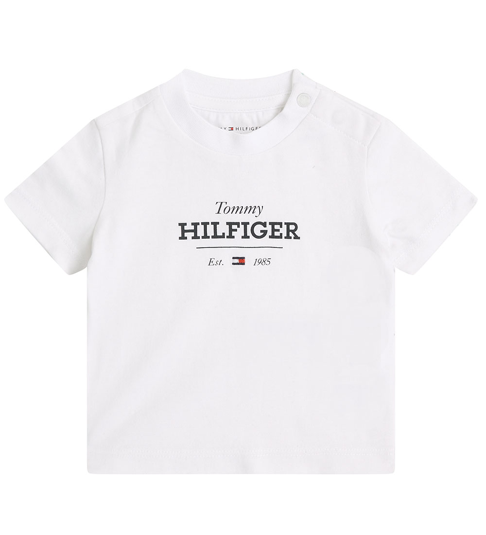 Tommy Hilfiger T-shirt - Monotyp 1985 Logo - Vit