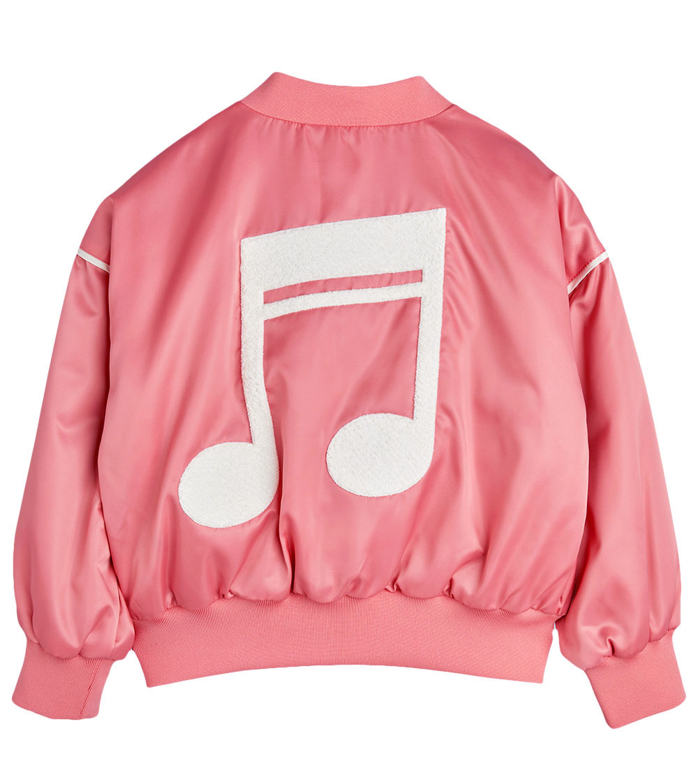 Mini Rodini Jacket - Note Chenille Satin Baseball - Pink