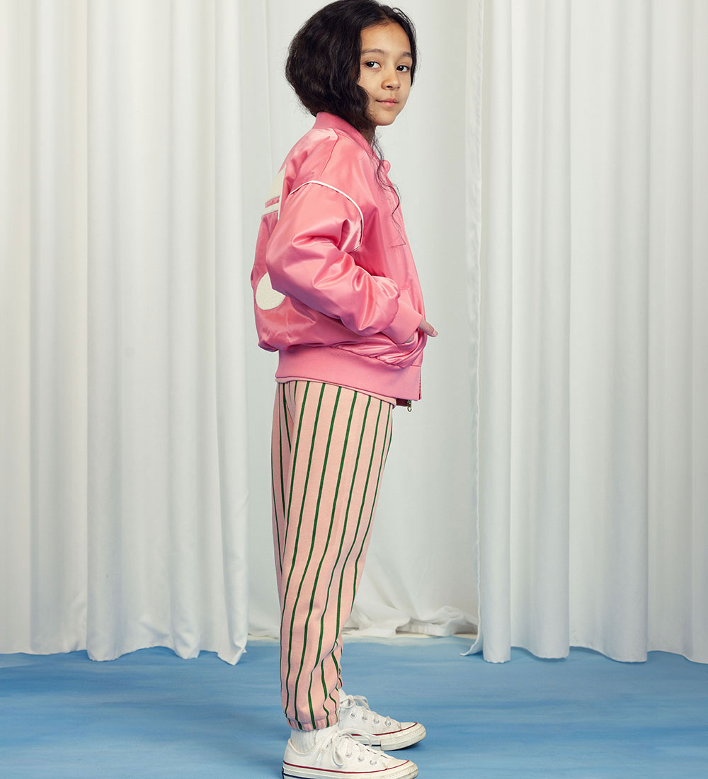 Mini Rodini Jacket - Note Chenille Satin Baseball - Pink