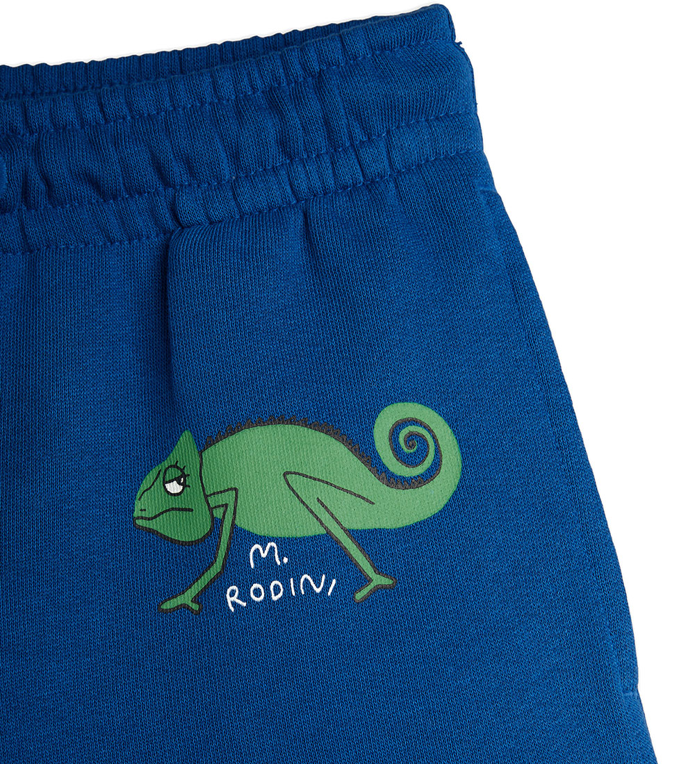 Mini Rodini Sweat Shorts - Lizard - Blue