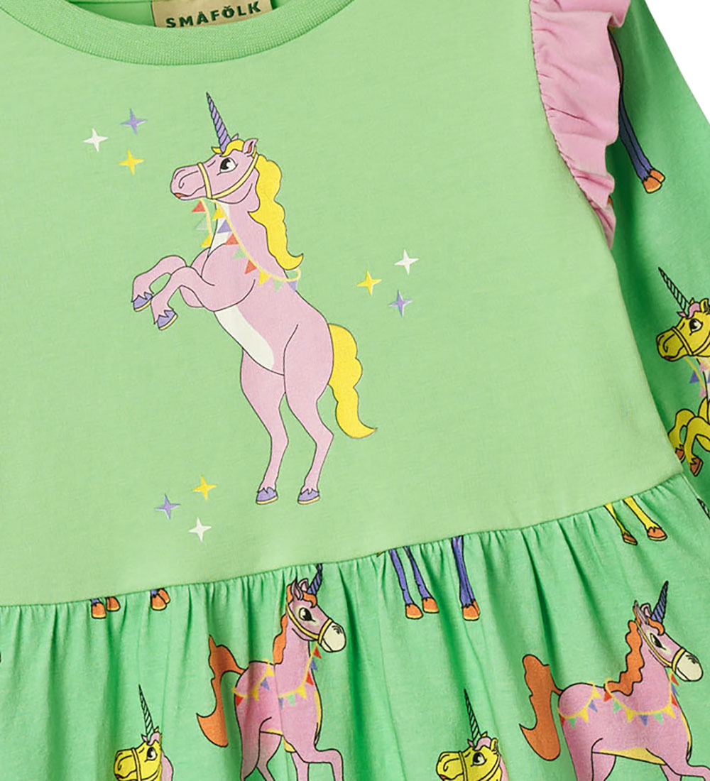 Småfolk Kleid - Mint Green Tee m. Einhörner