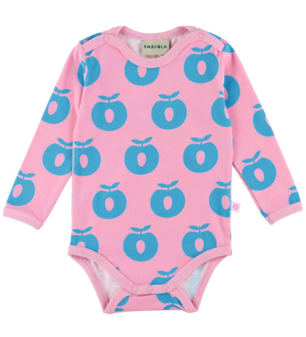Småfolk Bodysuit L/æ - Pink Lilac w. Apples