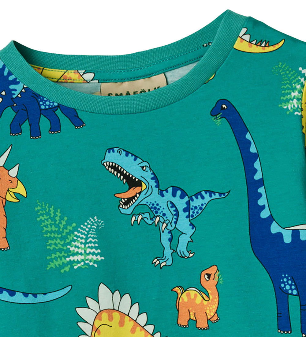 Blouse Småfolk - Teal av. Dinosaures