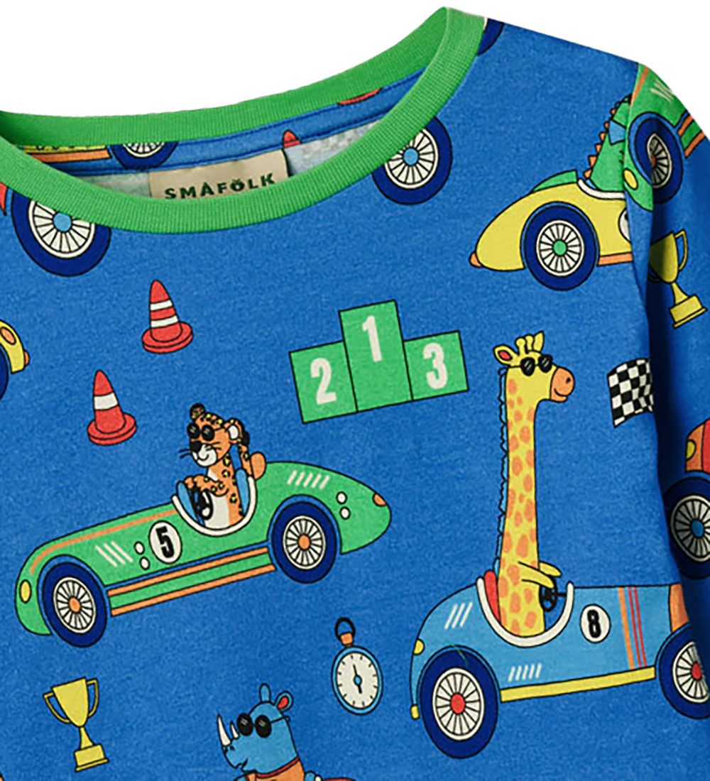 Småfolk Pyjama Set - Tropic Sea w. Racing cars