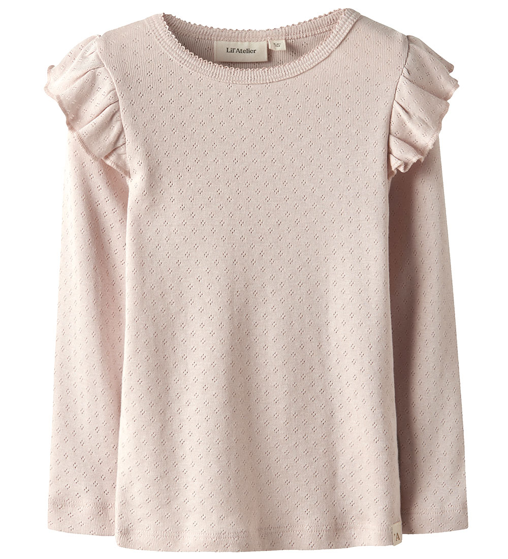 Lil' Atelier Blouse - NmfRachel - Peach Whip w. Pointelle