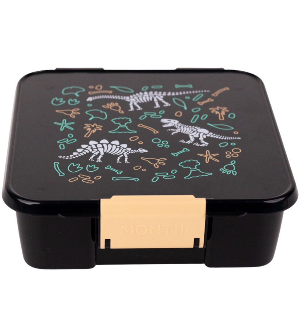 MontiiCo Lunchbox w. 3 Rum - Bento Three - 1 L - Dinosaur Countr