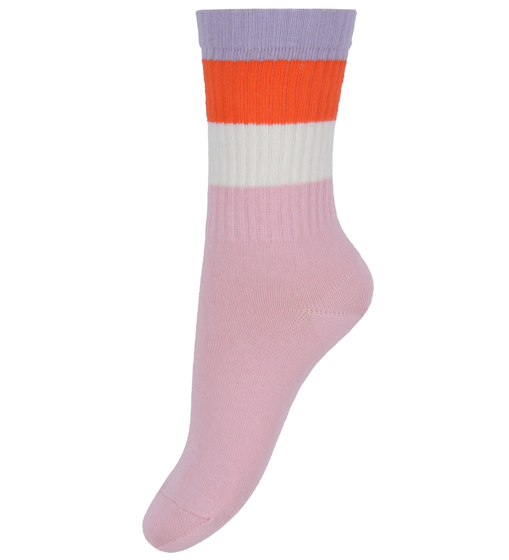 Melton Socks - Wide Stripe - Pink Nectar