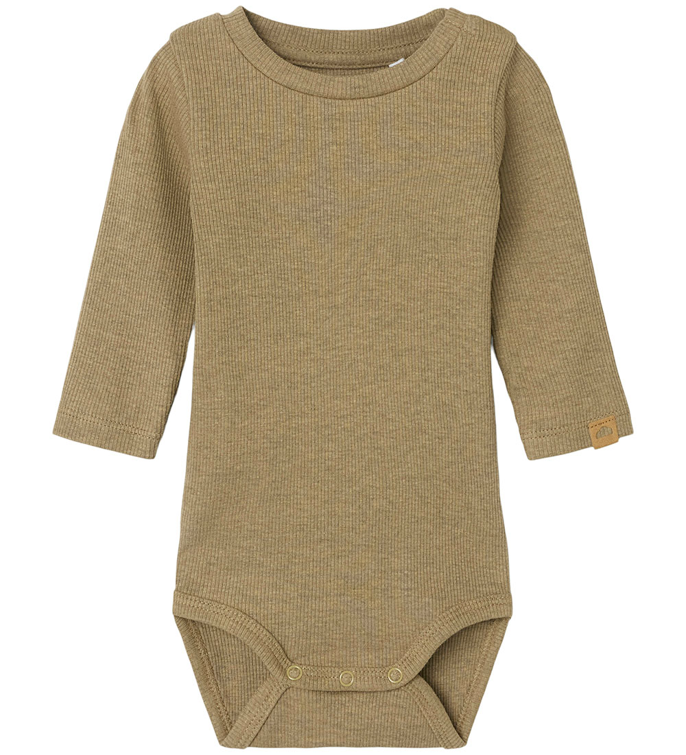 Name It Bodysuit L/Æ - Rib - NbmDonny - Elmwood/Melange