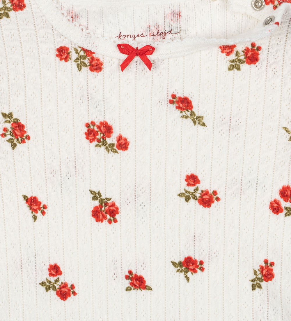 Konges Sløjd Bodysuit L/æ - Rib - Minnie - Rose Red w. Pointelle