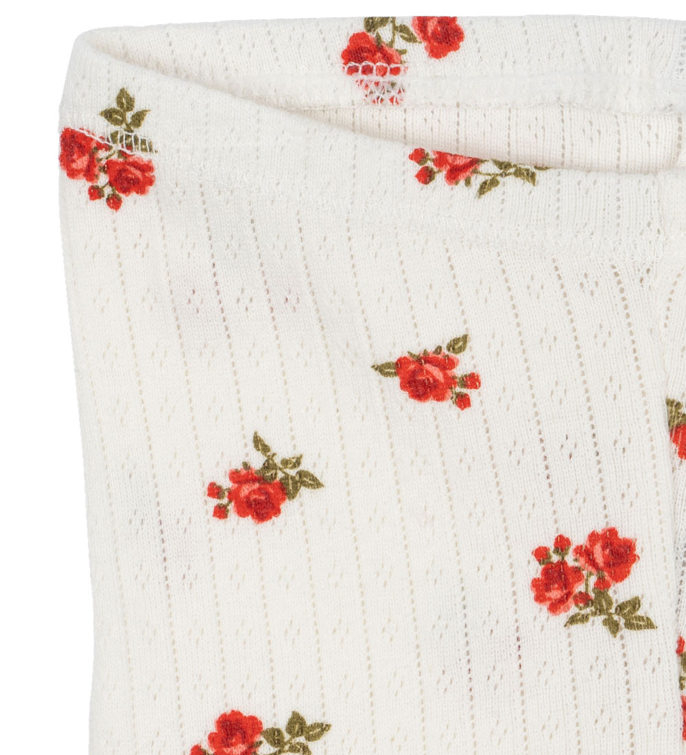 Konges Sløjd Leggings - Rib - Minnie - Rose Red w. Pointelle