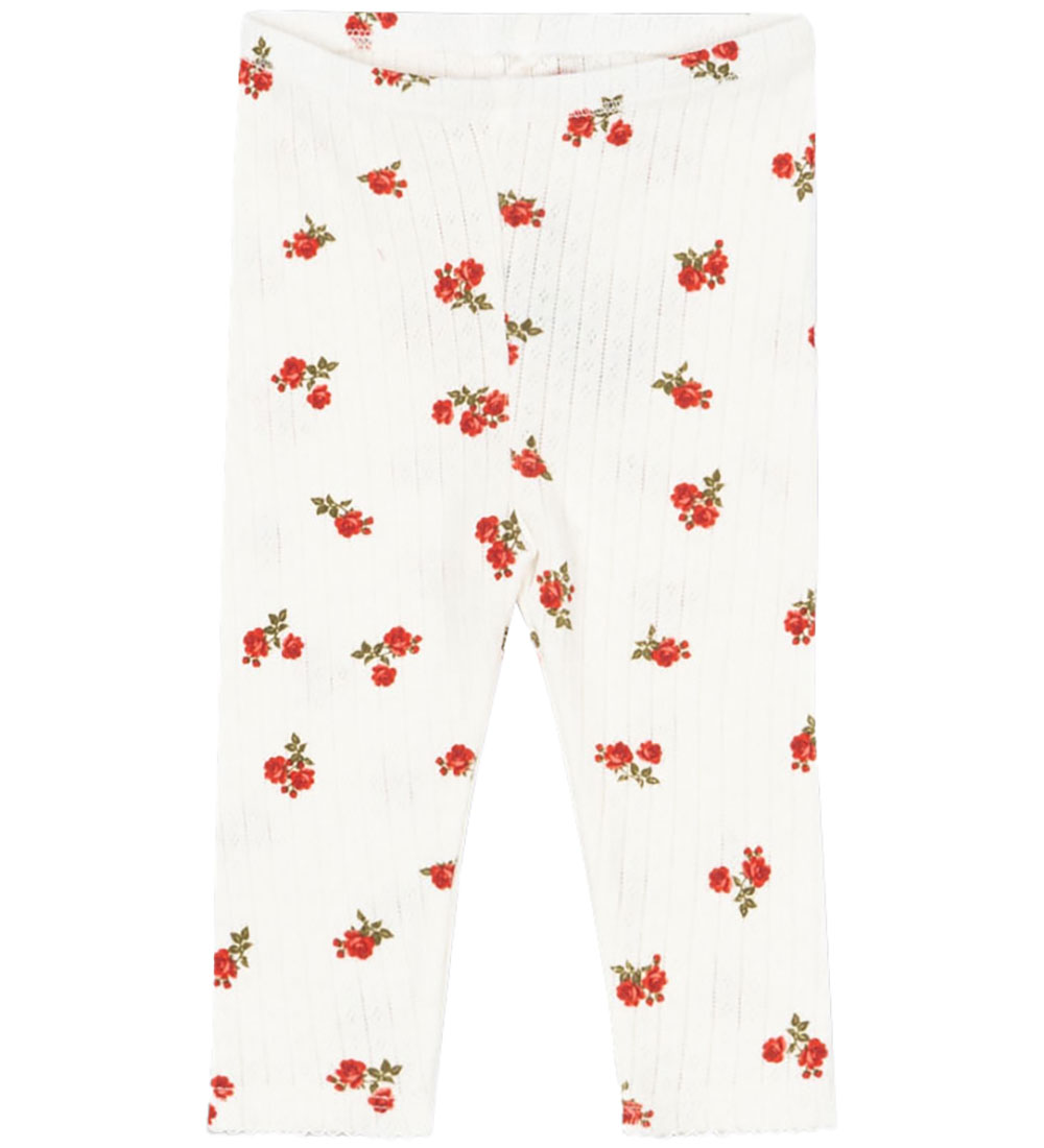 Konges Sløjd Leggings - Rib - Minnie - Rose Red w. Pointelle