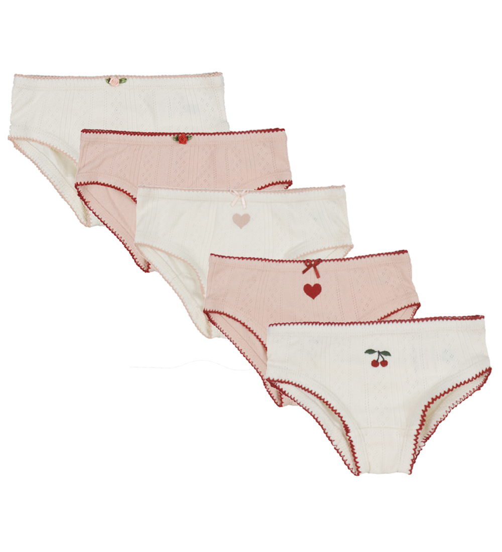 Konges Sløjd Knickers - Minna 5-Pack - Rose/White Mix