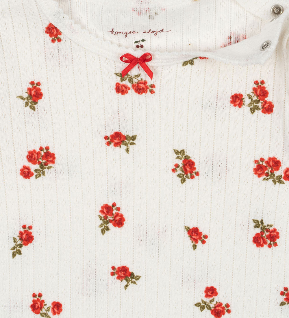 Konges Sløjd Jumpsuit - Rib - Minnie Onsie - Rose Red w. Holes