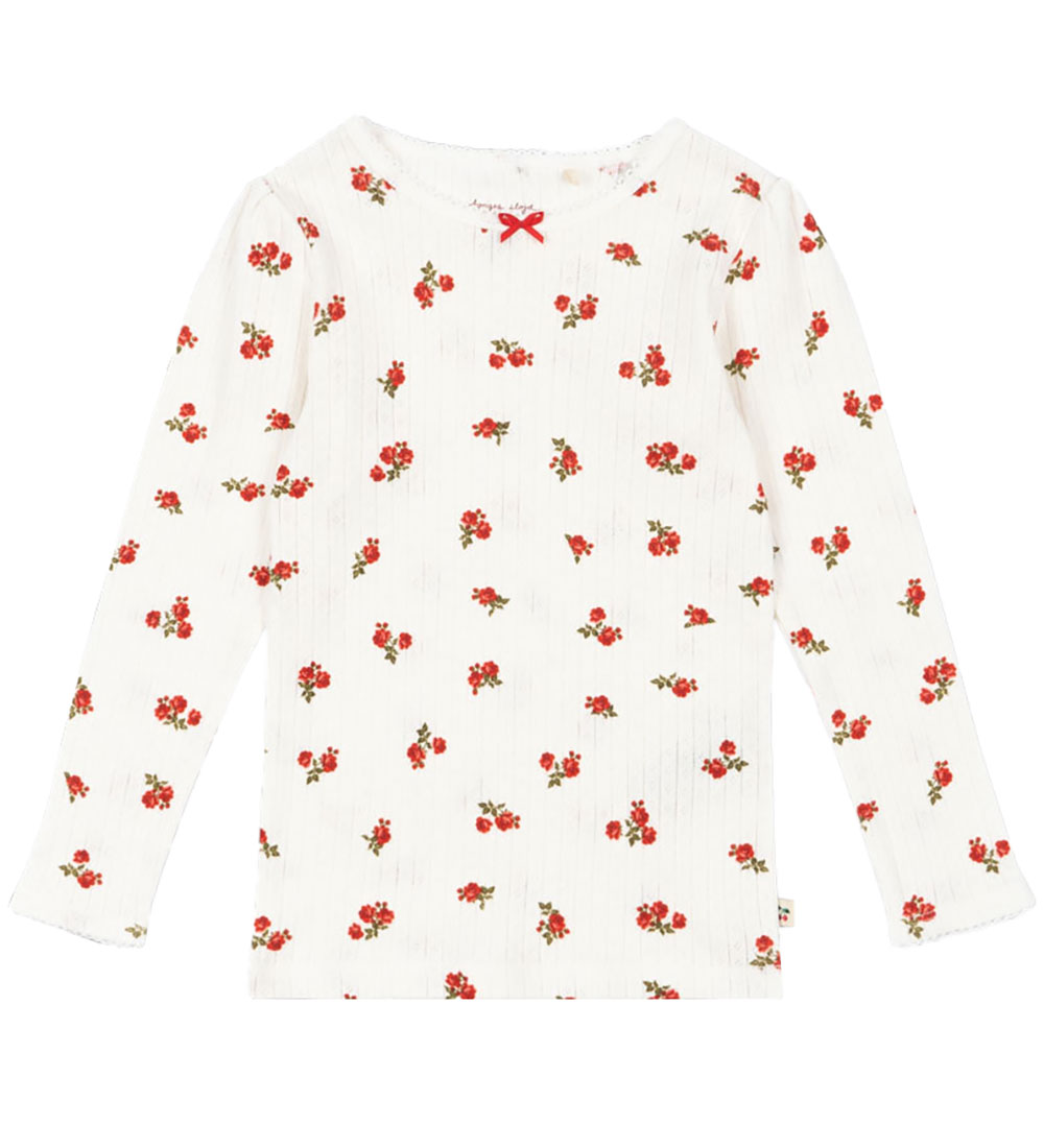 Konges Sløjd Blouse - Rib - Minnie - Rose Red w. Pointelle