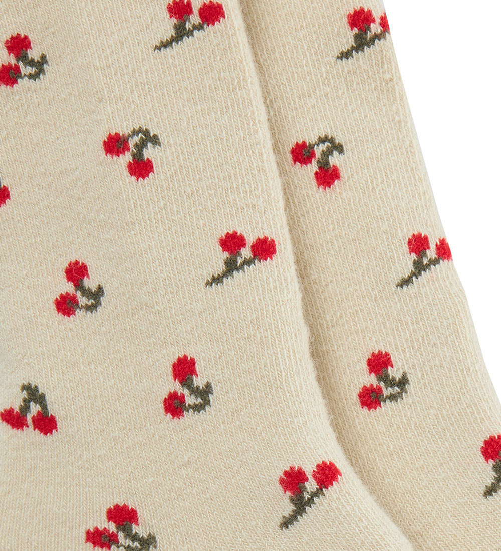 Name It Tights - NbfBittal - Summer Sand w. Cherry