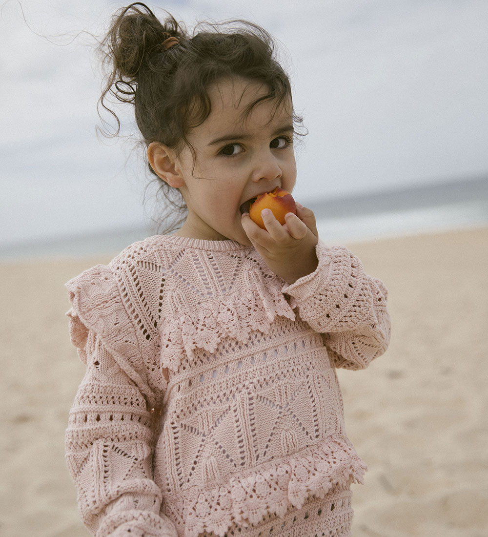 Lil' Atelier Blouse - NmfDamia - Knitted - Peach Whip w. Pointel