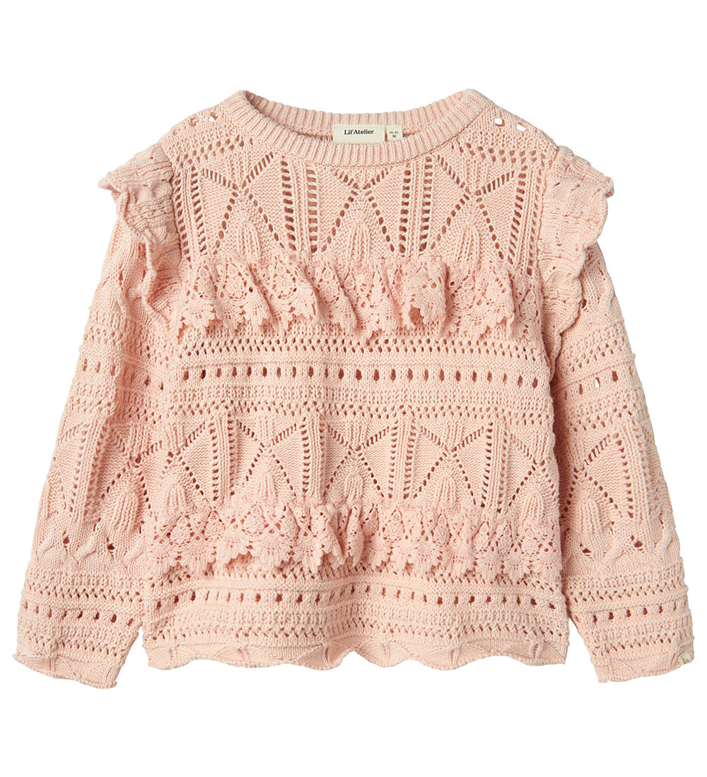 Lil' Atelier Blouse - NmfDamia - Knitted - Peach Whip w. Pointel