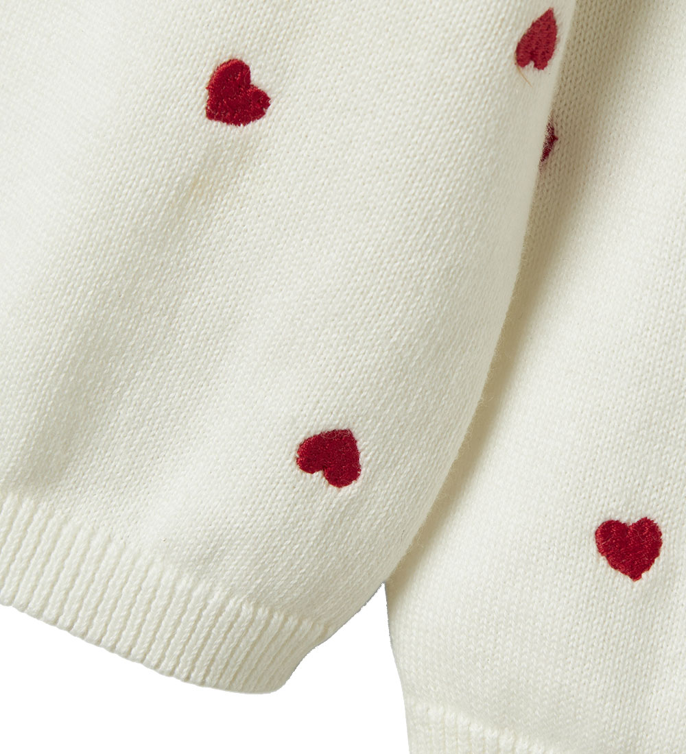 Name It Cardigan - NmfFisilly - Knitted - Cloud Dancer w. Hearts