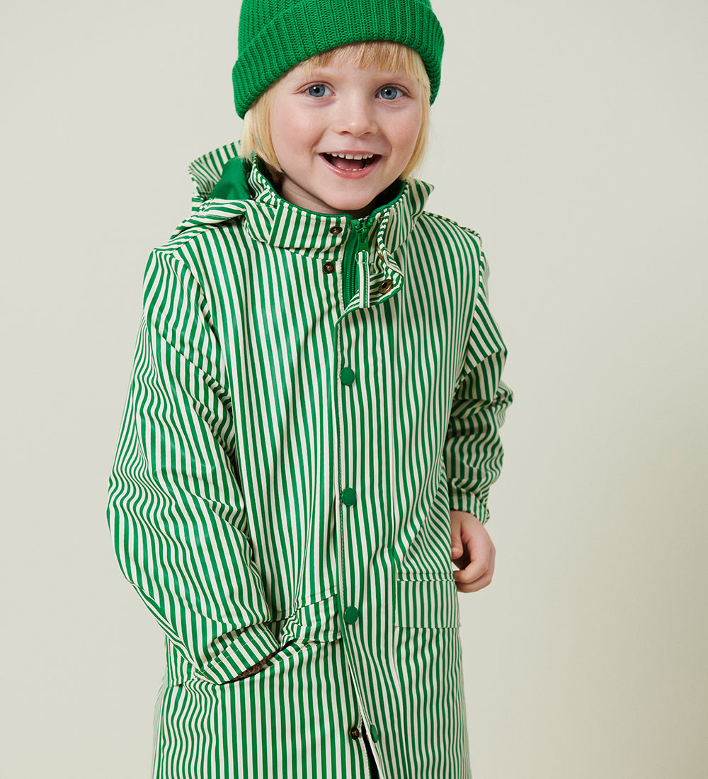 MarMar Rain Jacket - PU - October - Green Stripes
