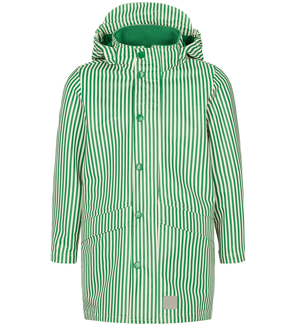 MarMar Rain Jacket - PU - October - Green Stripes