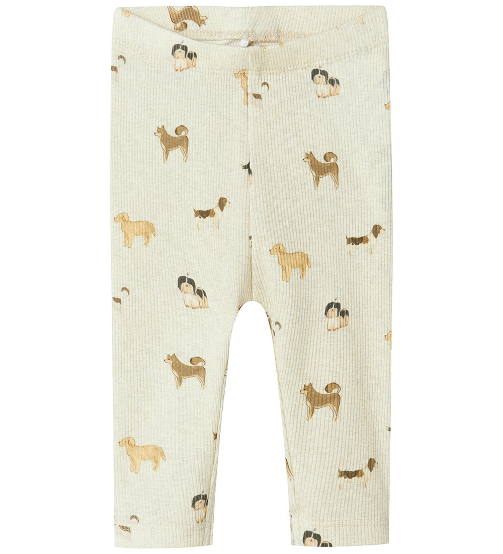 Name It Leggings - Rib - NbmBark - Peyote Melange m. Hunder