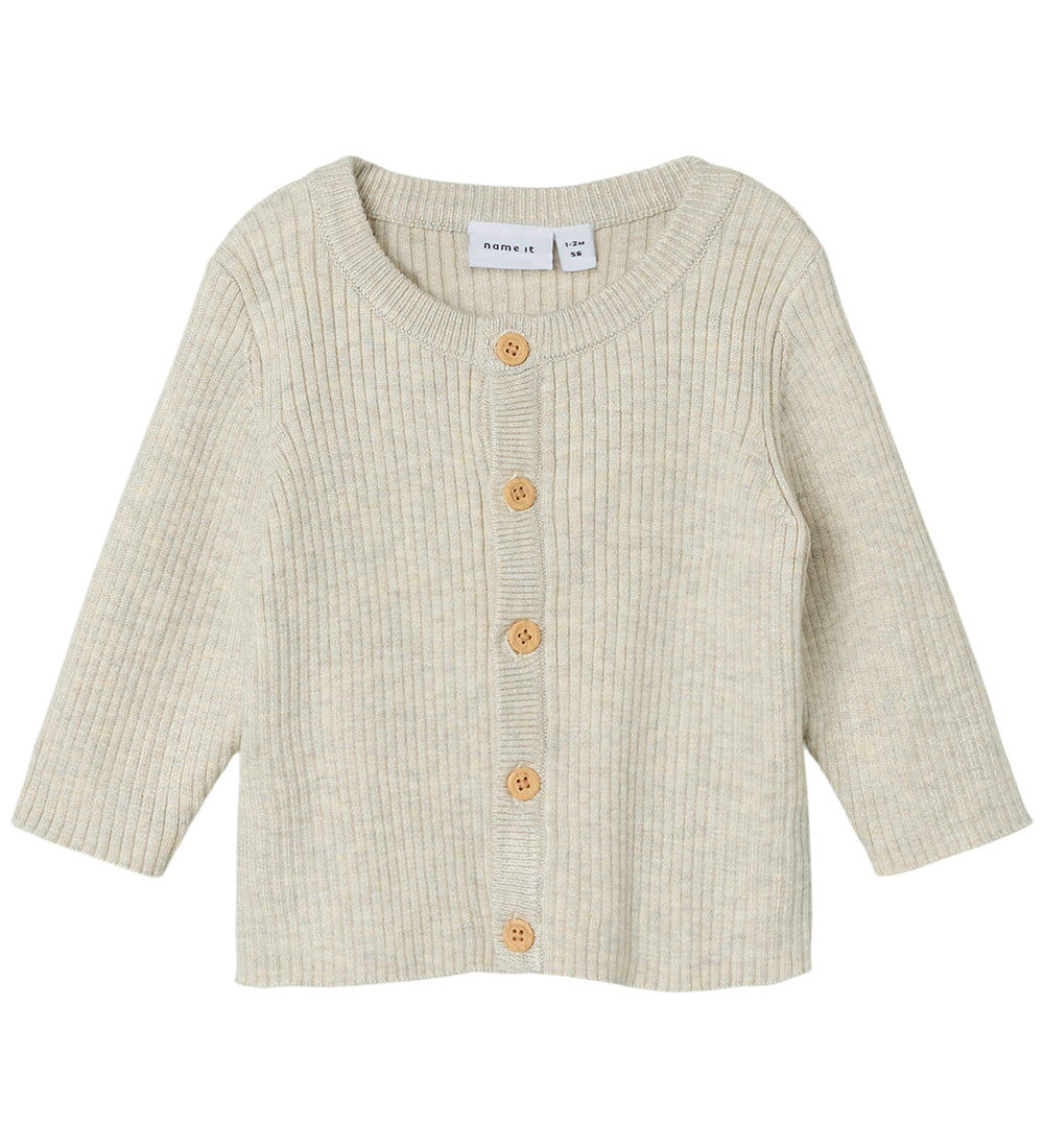 Name It Cardigan - Knitted - Rib - NbnObi - Peyote Melange