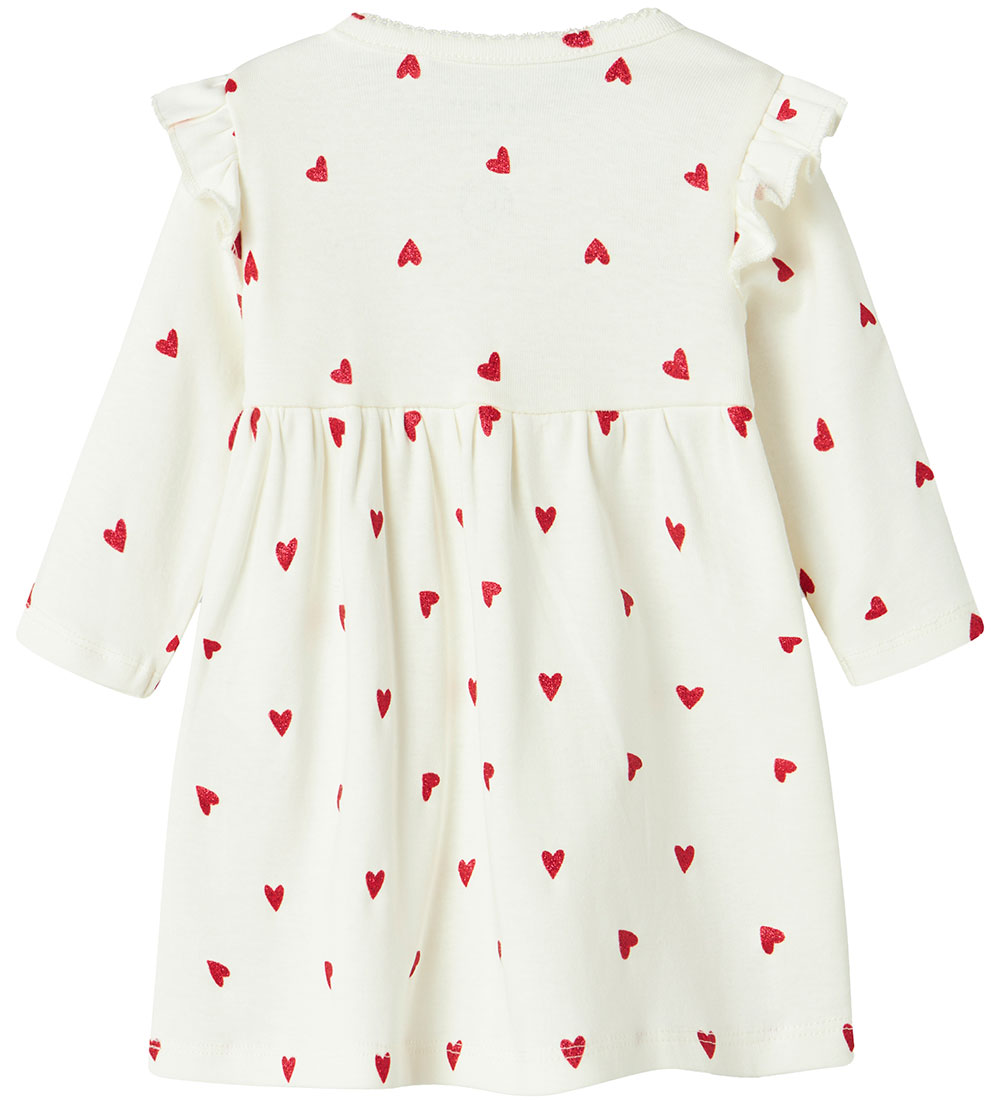 Name It Dress - NbfDheart - Cloud Dancer w. Hearts