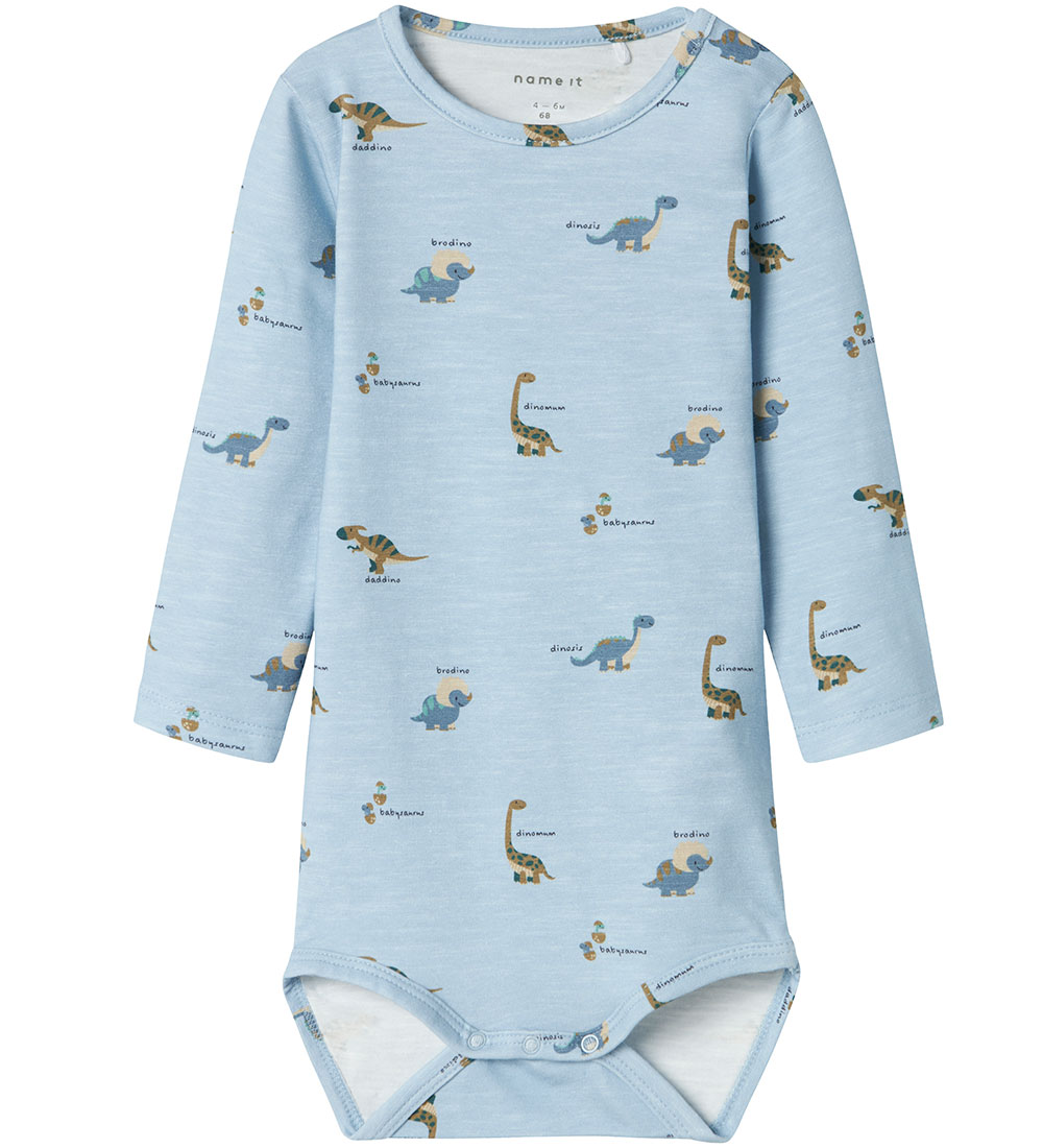 Name It Bodysuit L/æ - NbmDinos - Celestial Blue